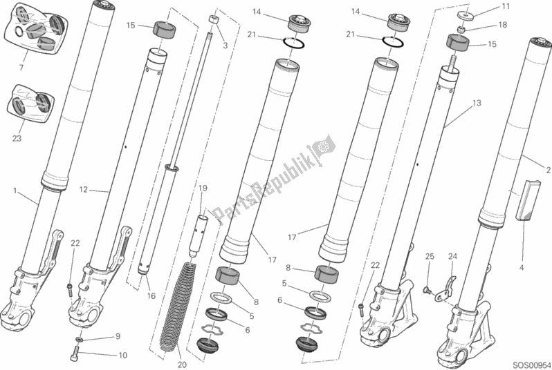 Tutte le parti per il Forcella Anteriore del Ducati Scrambler Full Throttle USA 803 2020